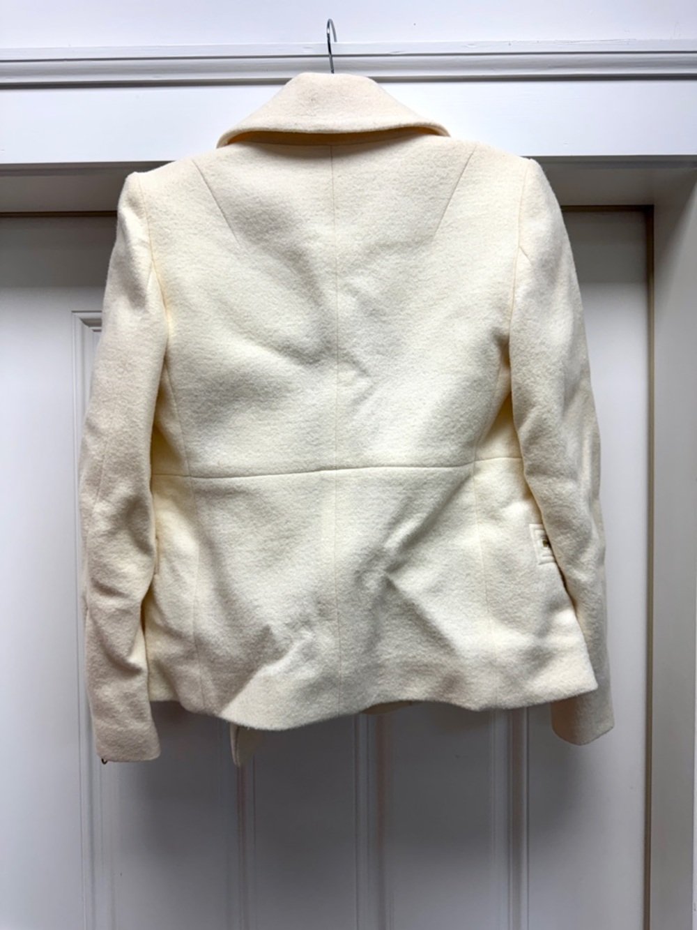 CHLOÉ Off-White Wool Moto Jacket Gold Ring Zippers Archival 2008 - Picture 10 of 13